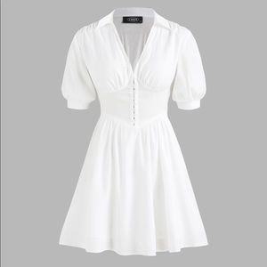 NWT Cider White Short Sleeve Mini Dress sz. L